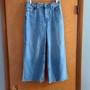 Abercrombie & Fitch The Crop Wide Leg High Rise in Light Blue